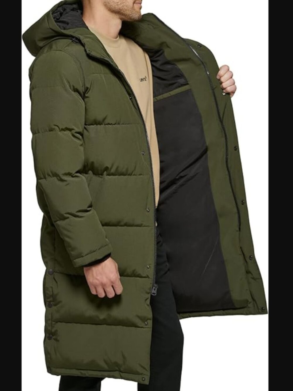 Men's Levi's Oversized Long Quilted Parka Jacket - Picture 5 of 5